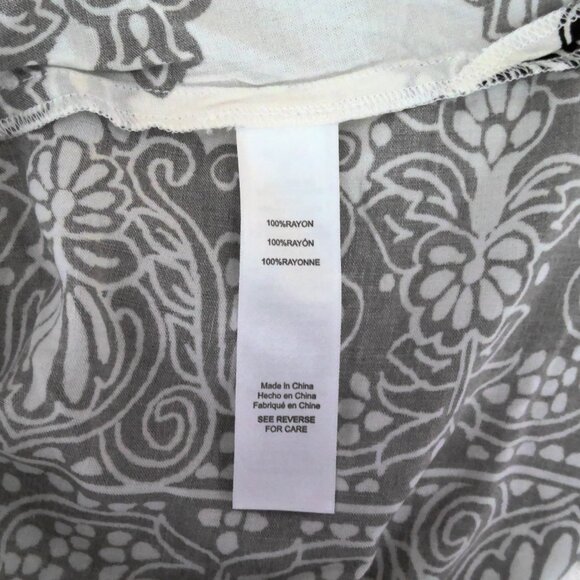 New Catherines Kimono Paisley Floral Black & White 3/4 Sleeve NWT Plus Sz 5X - Picture 6 of 7